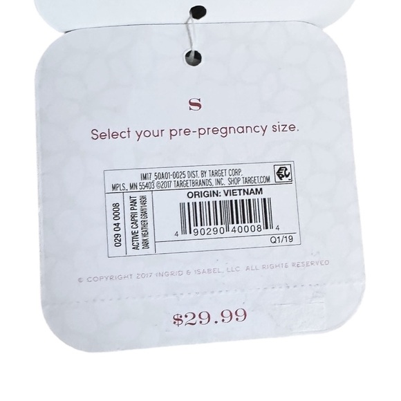 🌺 Isabel Maternity Stretchy Gray Leggings Size XS NWT Comfy Support - Picture 6 of 10